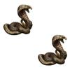 2 Pcs Pure Copper Ornaments Brass Bowl Decor Toy Good Luck Ornament Lawn Statues Rabbit Gold Snakes Creative Snake Figurine Brass Snake Statue Animal Sculpture Floor Office Lucky view 2
