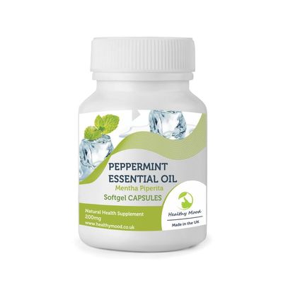 Peppermint 200mg Essential Oil Softgel Capsules Spearmint Mentha Piperita Health Supplements UK Nutrition