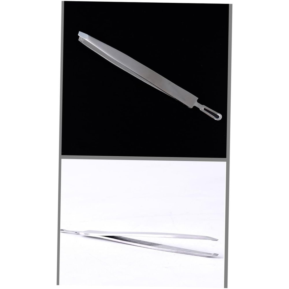 Didiseaon Stainless Steel Eyebrow Set Slanted Eyebrow Clip for Women and Men Precision Makeup Tool Silver Color