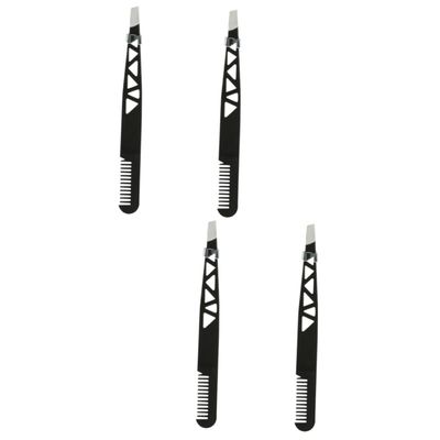 DOITOOL 4pcs Dual-use Eyebrow Tweezer and Shaping Tool Makeup Accessories and Facial Hair Grooming
