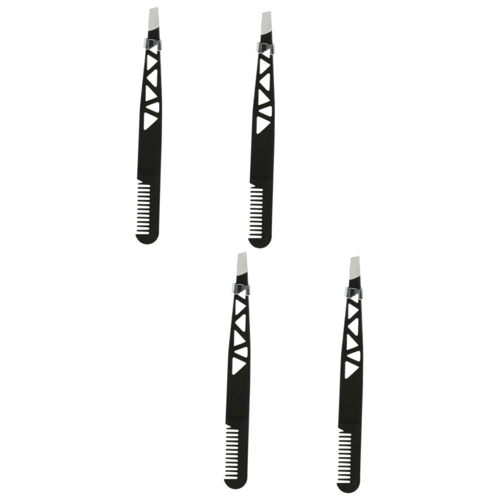DOITOOL 4pcs Dual-use Eyebrow Tweezer and Shaping Tool Makeup Accessories and Facial Hair Grooming