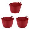 (3 x RED) - Extra Large 75L Litre Robust Versatile Multipurpose Flexi Tub Flexible Plastic Storage Container, Toy Bucket, Laundry Basket, Horse Feeding Tub. view 1