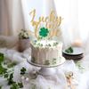 Lucky in Love Cake Topper for St Patrick's Day Party Decorations, St. Patrick's Day Baby Shower Cake Decorations, Bridal Shower, Engagement, Wedding, Anniversary Party Decorations Gold Glitter view 3