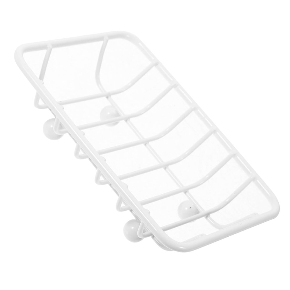 Holibanna Metal Soap Holder Rack and Soap Dish with Drainage White Iron Bathroom Storage Rack for Shower and Sink Organization