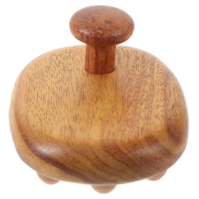 Beatifufu Manual Massage Tools Sandalwood Therapy Brush Neck Massager for Back Shoulder Foot Gua Sha Tool
