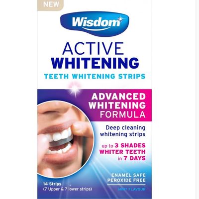 Wisdom Active WHITENING Instant Bright Teeth WHITENING Strips 14'S