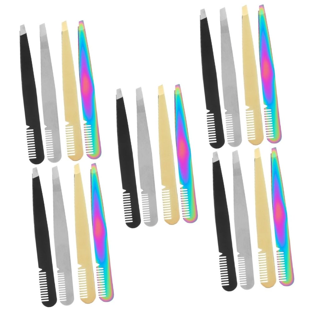 Mipcase 5sets Eyebrow Tweezers for Women Professional Tweezers Comfortable Handle Perfect for Women Men Facial Hair Easy to Use 4pcs*5