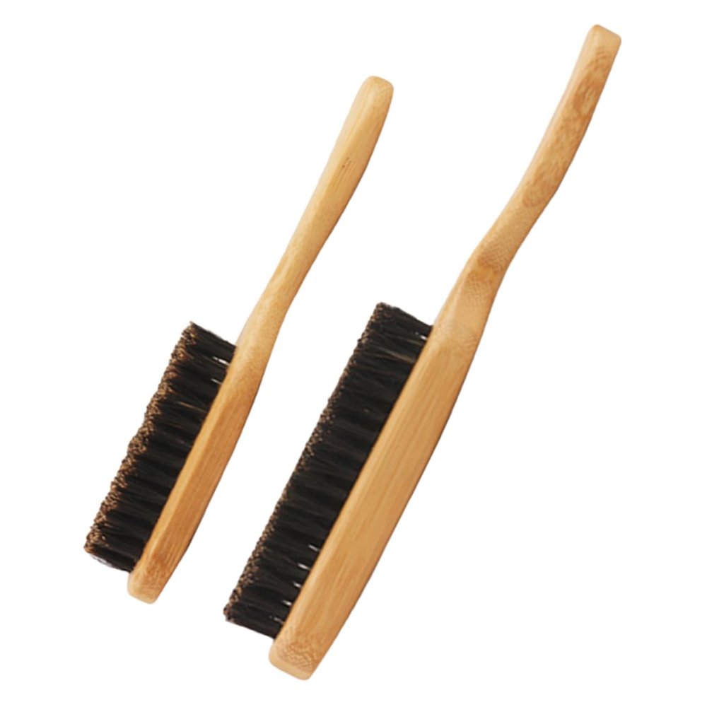 Mipcase 2pcs Men Hair Beard Cleaning Styling Brush Detangling Barber Brush for Men Gentle Bristles Salon Quality