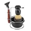 Safety Manual Razor Kit with Holder, Badger Shaving Brush Mug Shave Bowl Foam, Mens Beard Stainless Steel Wooden Handle Shaving Kit Gift for Men Husband Father Brother view 1