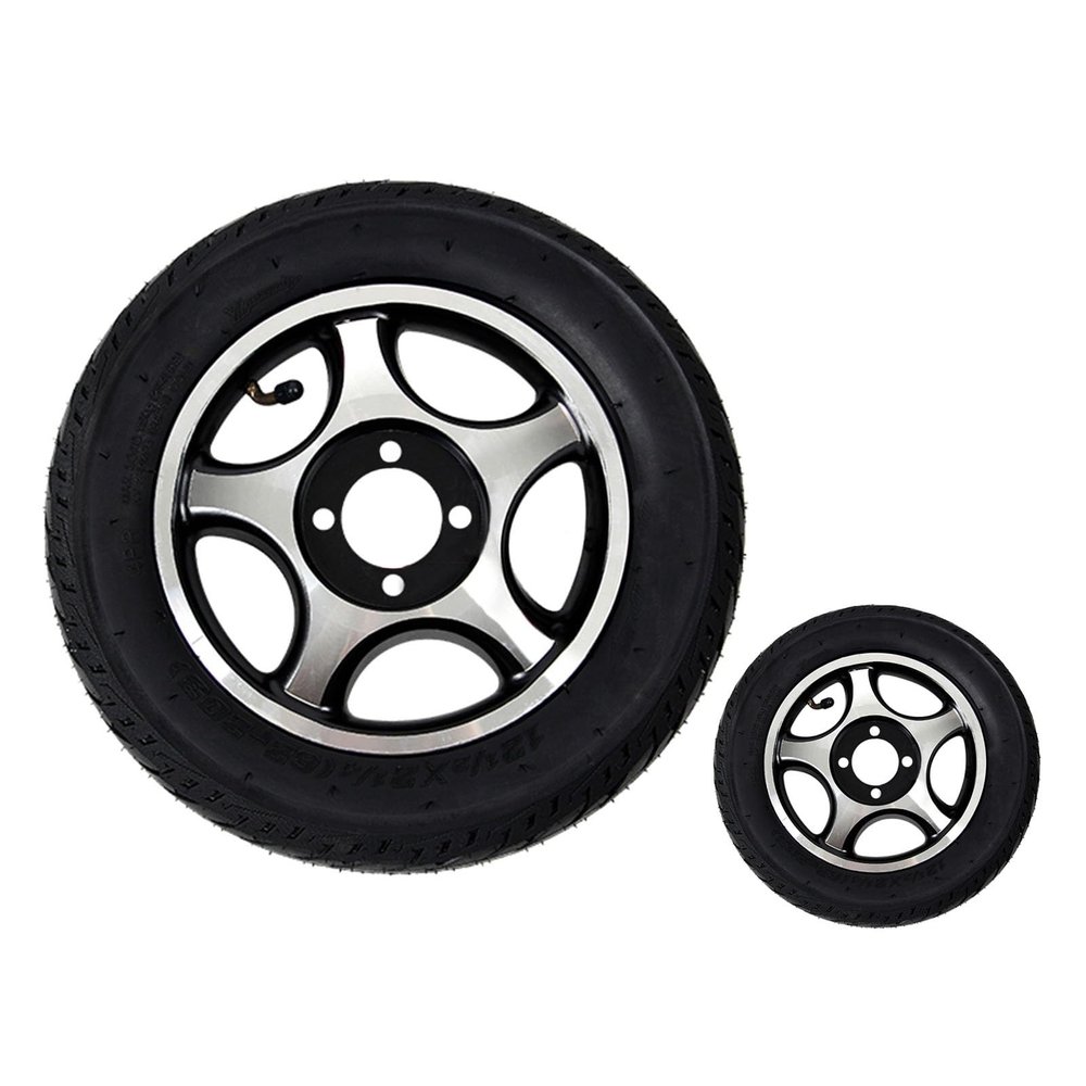 12x2 PU Inflatable/Solid Non-Slip Replacement Wheelchair Rear Wheels Assembly for Most Electric Wheelchairs with Aluminum Rim (1 Pair) (Size : 12x2A)