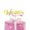 MINUET MINUTE Warrior Cake Topper, Breast Cancer Awareness, Pink & Gold Glitter, 1 Piece view 1