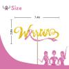 MINUET MINUTE Warrior Cake Topper, Breast Cancer Awareness, Pink & Gold Glitter, 1 Piece view 2