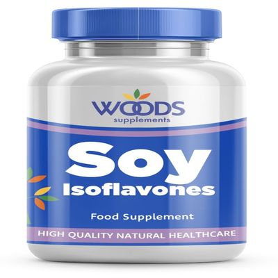 Soy Isoflavones (90 Tablets) from Woods Supplements | with Vitamin B6 which contributes to The Regulation of hormonal Activity | Providing 100mg Isoflavones | Suitable for Vegetarians & Vegans