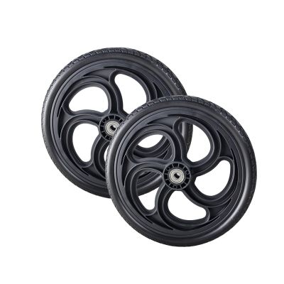 1 Pair 12x2 Wheelchair Rear Wheels Assembly, PU Solid Manual Wheelchairs Replacement Wheel with 1/2" (12mm) Bearing (Size : 12x2C)