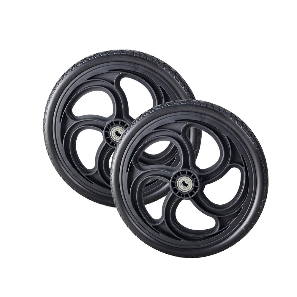 1 Pair 12x2 Wheelchair Rear Wheels Assembly, PU Solid Manual Wheelchairs Replacement Wheel with 1/2" (12mm) Bearing (Size : 12x2C)