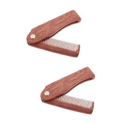 Angoily 2pcs Wooden Mustache Comb Portable Pocket Comb for Beard Supply Household Beard for Mens Hair Care and Styling