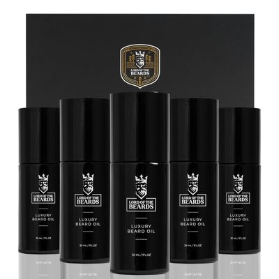 LORD OF THE BEARDS Luxury Beard Oil set  Premium Beard Oil Gift Sets for Men with Organic Jojoba, Coconut, and Argan Oils | Best Gift for Husband, Father and Boy Friend (Pack of 5 100ml)