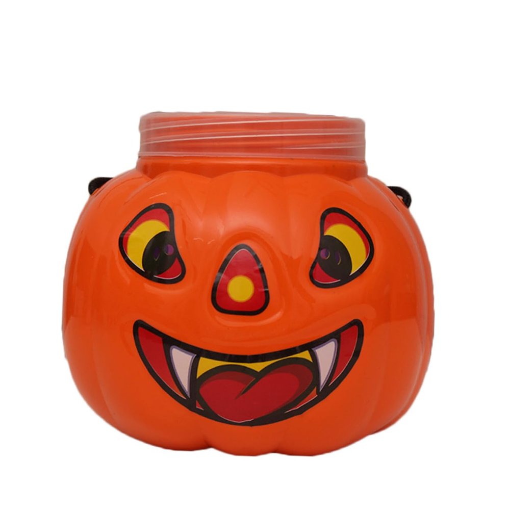 JOINPAYA Candy Toy Pumpkin Bucket Lid for Halloween Party Decorations Portable Pumpkin Bucket for Holding Treats for Boys and Girls Parties
