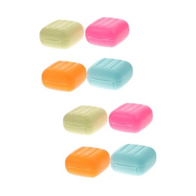 Angoily 8pcs Soap Box Travel Sealed Portable Holder Household Soap Dish Case Container for Camping Gym Small Rosy