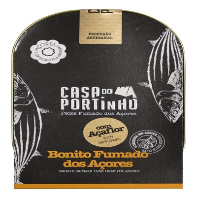 Casa do Portinho - Gourmet Canned Azorean Cold Smoked Skipjack tuna (Katsuwonus pelamis) with Safflowerin in Olive Oil - 219gr (Pack of 3 cans)