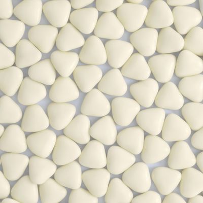 Chocolate Mini Dragees - MINI Heart Shaped Sugar Coated Confectionery - Ivory - For Wedding Favours and Baby Showers - Pack of 500 Hearts (500 Grams)