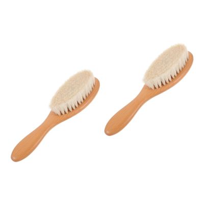 Didiseaon 2pcs Dense Wool Beard Brush Curved Handle for Mustache Styling for Men Face Cleaning Routine at Home Barber Shop