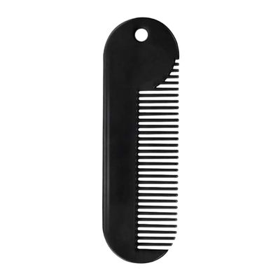 DOITOOL Zinc Alloy Beard Comb Portable Hair Styling Tool Black Sturdy Grooming Accessory for Men Salon Use Pocket-sized Beard Supply
