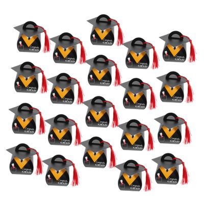 TEHAUX 50pcs Graduation Sweets Boxes Party Boxes Graduation Party Candy Holders for Decor American Sweets Small for Delicate Candy Case