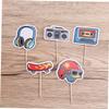 CHILDWEET 25pcs Skateboarding Themed Cake Toppers Birthday Cake Decorations for Party Dessert Toppers in Material view 4