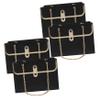 TEHAUX 4pcs Portable Handbag Rectangular Bouquet Wrapping Bag Metal Handle Multipurpose Storage Black Paper Flower Packaging Reusable Baggies for Weddings and Events view 1