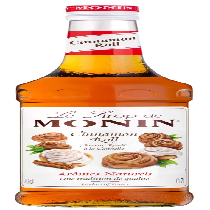 MONIN Cinnamon Roll Syrup 700 ml for Coffee and Cocktails. Vegan-Friendly, Allergen-Free, 100% Natural Flavours and Colourings
