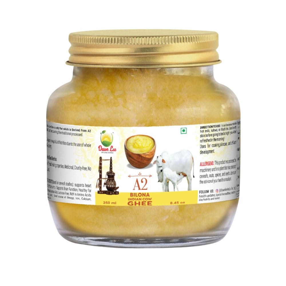 Dawn Lee (18th Century Goodness) Dawn Lee A2 Bilona Ghee-Made From Curd- Churning Process-Slowheating- Natural Healing Properties-Promotes Strong Bones-Muscles-Aids Digestion-Natural Ghee-250 ML