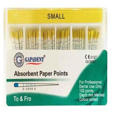 Absorbent Paper Points Small Yellow 100 pcs