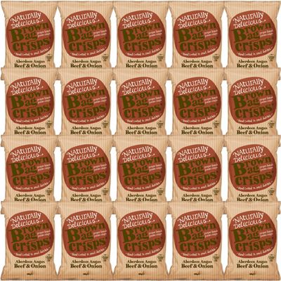 Brown Bag Aberdeen Angus Beef & Onion Crisps 20 x 40gm