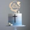 Party to Be Mi Bautizo Cake Topper Spanish Baptism Cake Topper in Wood (Design 001) view 1