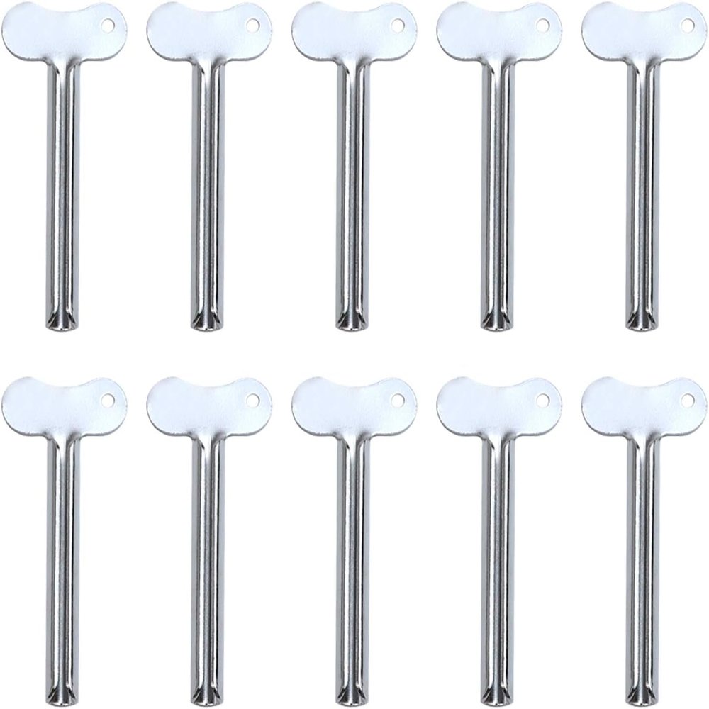 10 Pcs Toothpaste Squeezer,Stainless Steel Toothpaste Tube Squeezers, Metal Toothpaste Dispenser Squeezers for Bathroom (Silver)