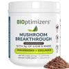 BiOptimizers Chocolicious Mushroom Breakthrough | Nootropic Supplement Blended Powder of Mushroom, Collagen & Superfoods: Lions Mane, Chaga, Reishi | 30 Servings