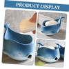 CAXUSD Whale Soap Dish Ceramic Draining Holder Adorable Whale Shape Soap Tray for Bathroom Kitchen Sink Countertop view 3