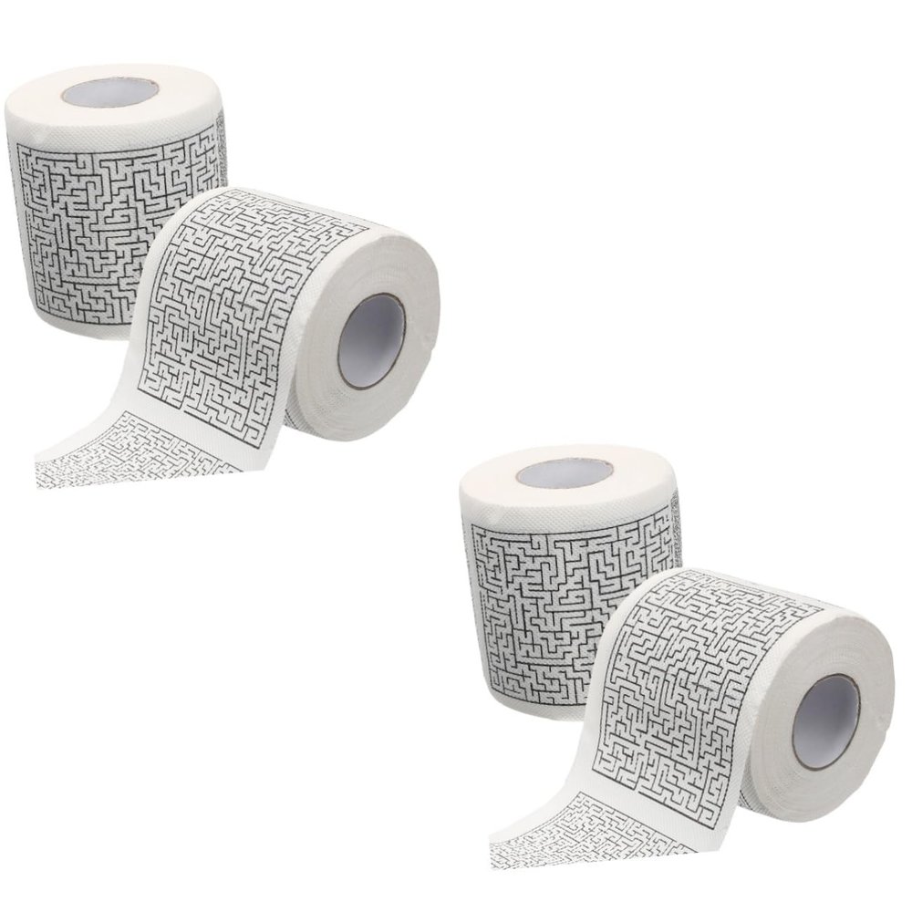 GLEAVI 2sets Toilet Paper Rolls Prints Decorative Napkin Paper Soft Comfortable 2rolls*2