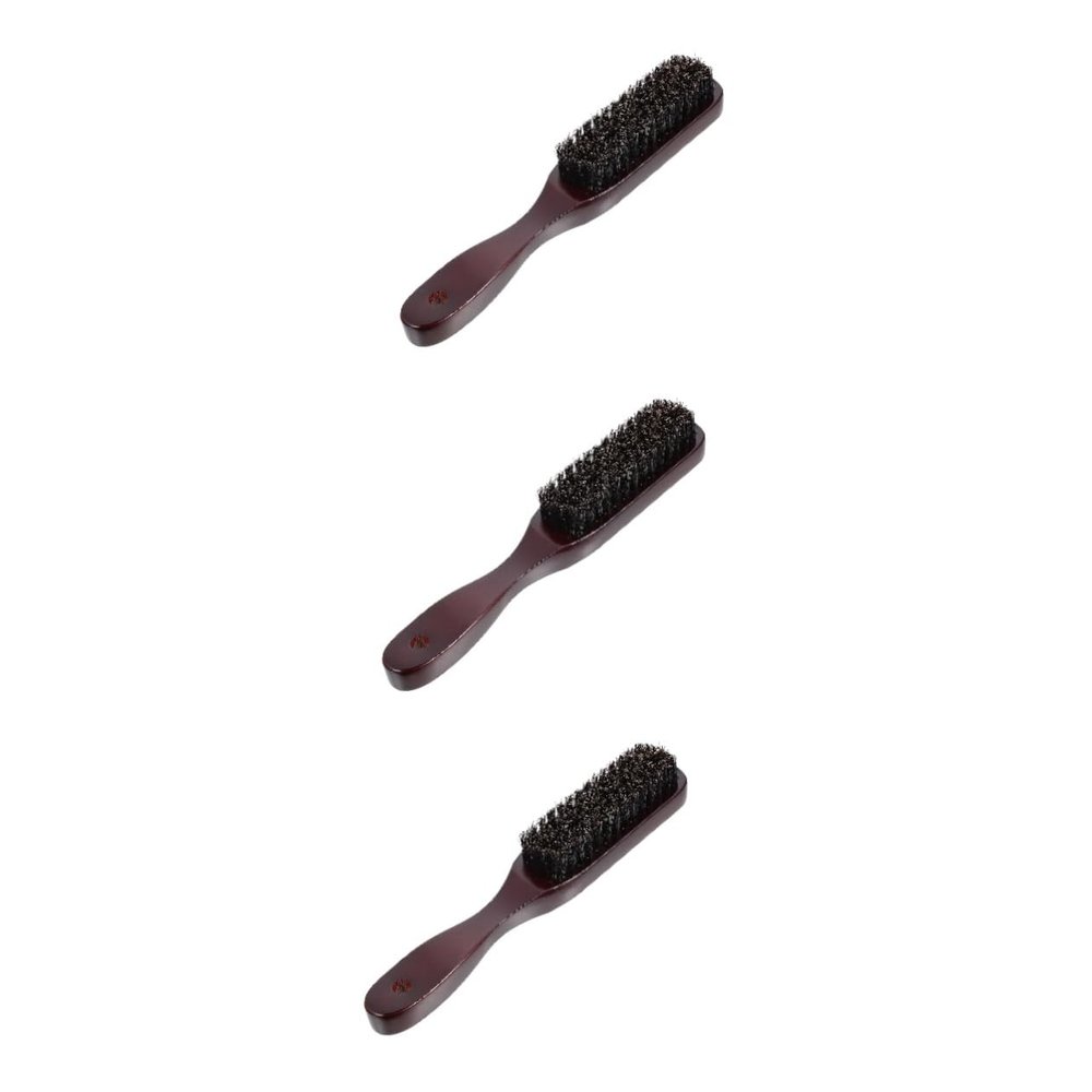 FRCOLOR 3pcs Wooden Handle Beard Brush for Salon Home Male Care Supply Facial Cleaning Tool