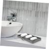 Amosfun 3pcs Self-draining Silicone Soap Dishes Hand Wash Holder Tray Drainage Soap Dish for Bathroom Shower Holder and Easy to Clean view 3