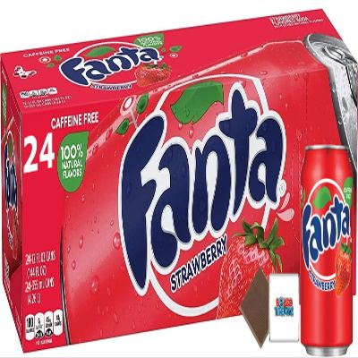 Fanta USA Variety Party Pack 12-24 Cans / 4 Flavours Randomly Sent: Grape, Peach, Strawberry, Pineapple, Berry - Boxed Treatz (355ml, Pack of 24 Cans Strawberry)
