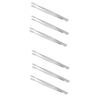 DOITOOL 6pcs Stamp Tweezer Stainless Steel Stamp Nipper for False Eyelash Application for DIY Craft Projects and Professional Use