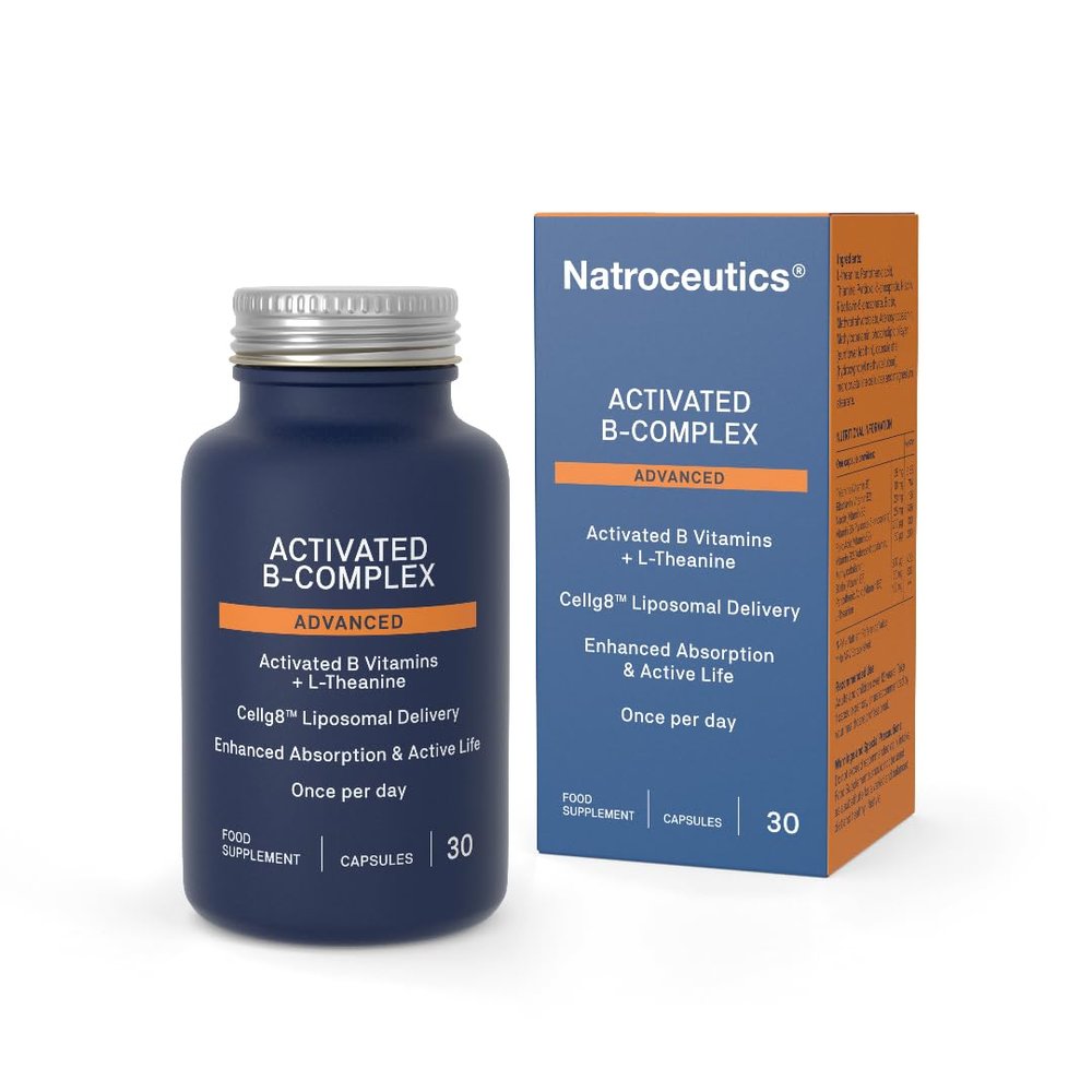 Natroceutics Activated B-Complex Advanced 30 Vegan Capsules Activated B Vitamins + L-Theanine Cellg8 Liposomal Delivery One Per Day