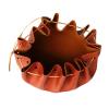  15" Large Leather Drawstring Tinder Pouch Bushcraft Survival Camping Gift, Brown, M view 1