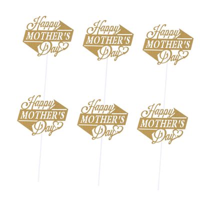 Ciieeo 20pcs Happy Mothers Day Cake Toppers Chic Flag Decorations Perfect for Birthday Mother's Day Celebrations