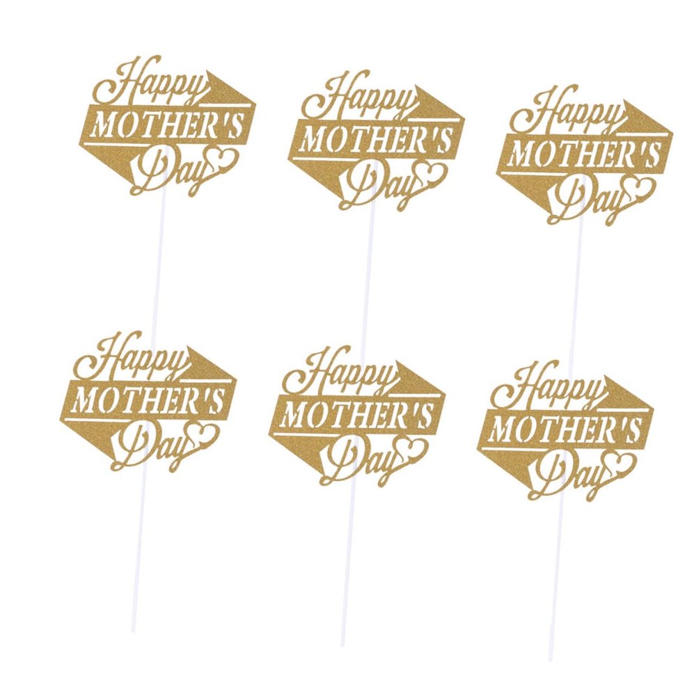 Ciieeo 20pcs Happy Mothers Day Cake Toppers Chic Flag Decorations Perfect for Birthday Mother's Day Celebrations
