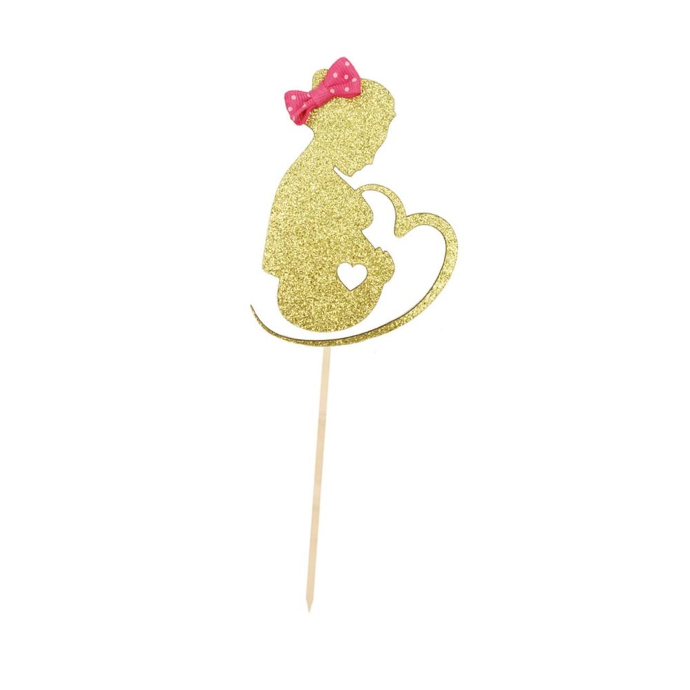 Ciieeo Mother's Day Cake Topper Set Pcs Glitter Pregnancy Cake Picks for Parties