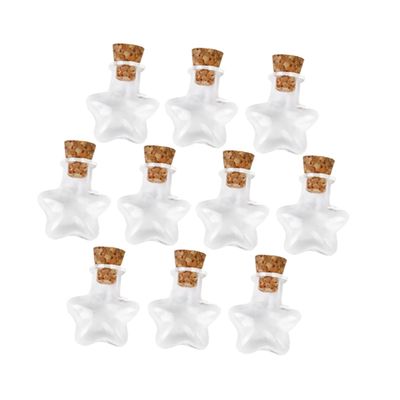 Zerodeko 20pcs Small Glass Star Shaped Wishing Bottles Cork Lids Bottles for DIY Crafts Home Decor and Shop Displays
