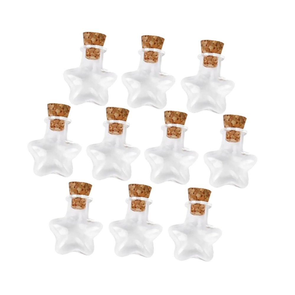 Zerodeko 20pcs Small Glass Star Shaped Wishing Bottles Cork Lids Bottles for DIY Crafts Home Decor and Shop Displays
